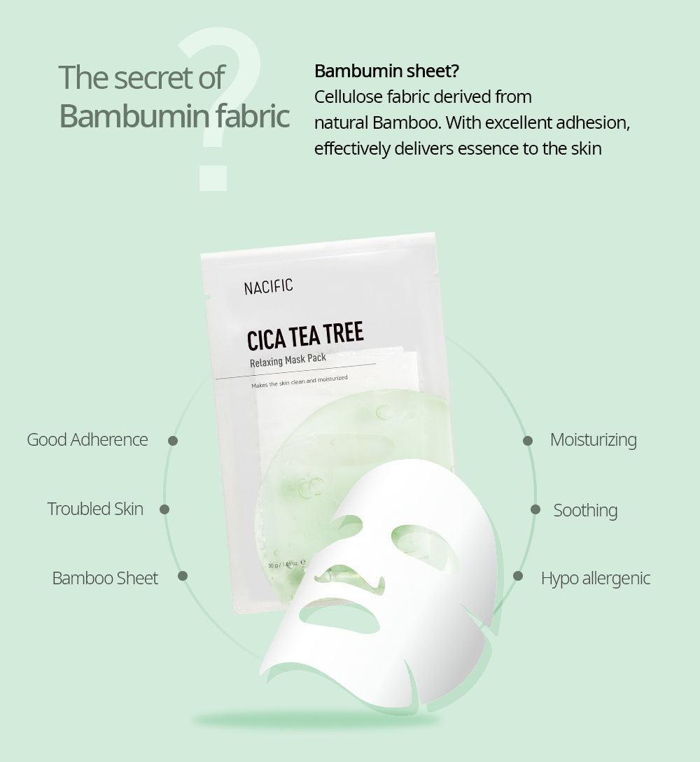 Cica Tea Tree Relaxing Mask Pack 10pcs