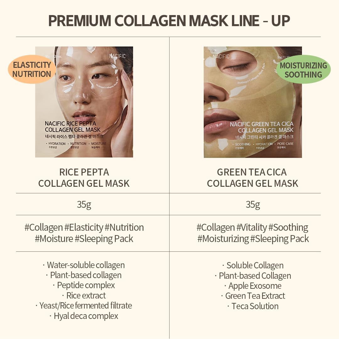 NACIFIC Collagen Gel Facial Mask Rice Peptide 4EA