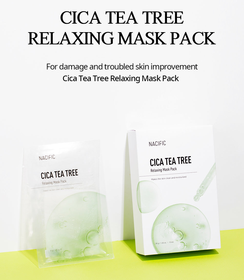 Cica Tea Tree Relaxing Mask Pack 10pcs